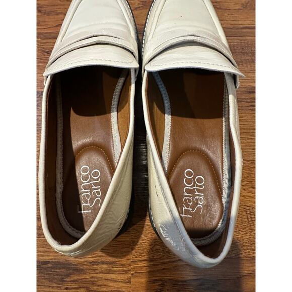 Franco Sarto Women's Balin Faux Leather Lug Sole Loafers Cream Patent Size 10 - Picture 9 of 9